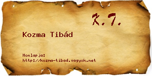 Kozma Tibád névjegykártya